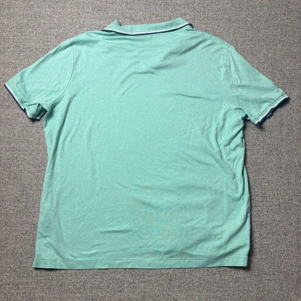 Polo Ralph Lauren Polo Shirt Mens XL Classic Fit Mint Green Tipped Short Sleeve